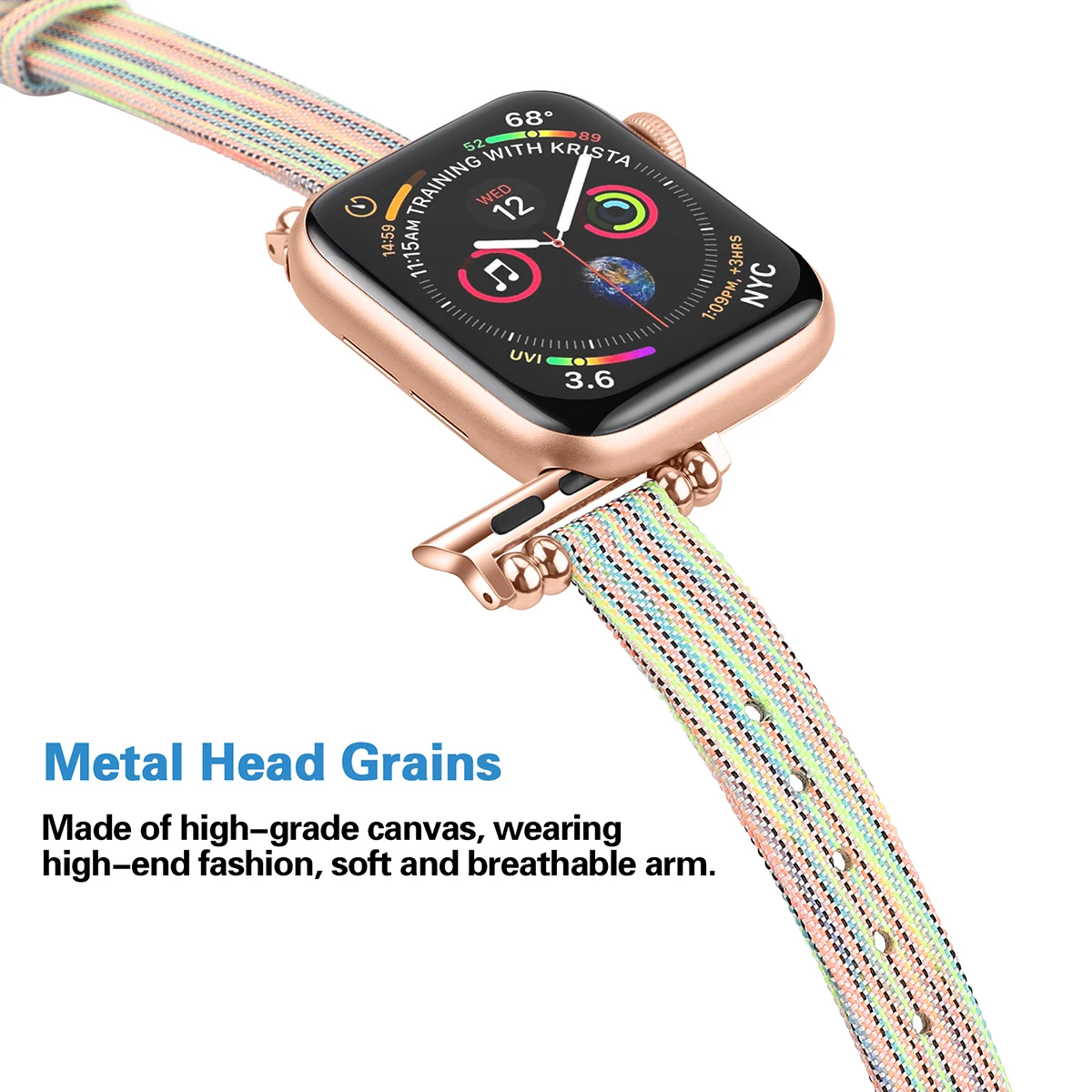 Тканый нейлоновый холщовый ремешок для часов Apple Watch Series 3 2 1 38 мм 42 мм женский ювелирный ремень браслет для iwatch 5 4 40 мм 44 мм