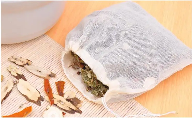 1000 шт хлопковый муслиновый сетчатый фильтр пряность для чая, фруктового сока, пищевая отдельная фильтрующая сумка для питья, чайные инструменты