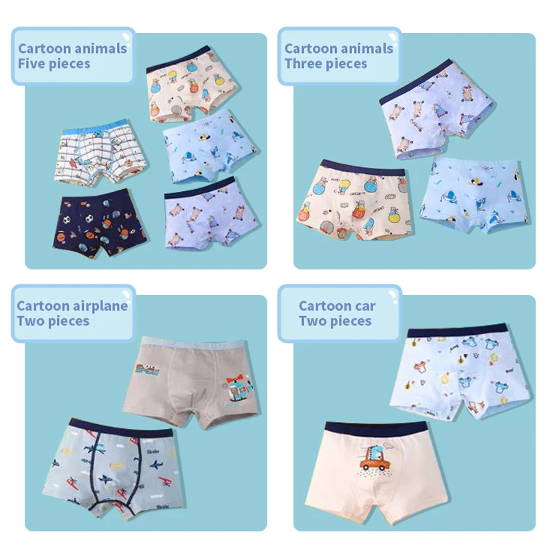 Children Underwear Cotton Kid Boy Girl Soft Toddler Cartoon Shorts Panties for Infant Children Teen 2 -15 Years