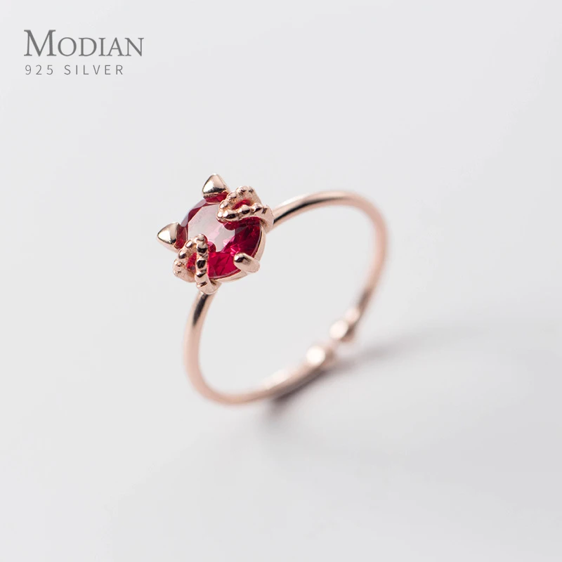 Modian Модный Красный Кристалл с милым принтом Котенок Для малышей стерлингового