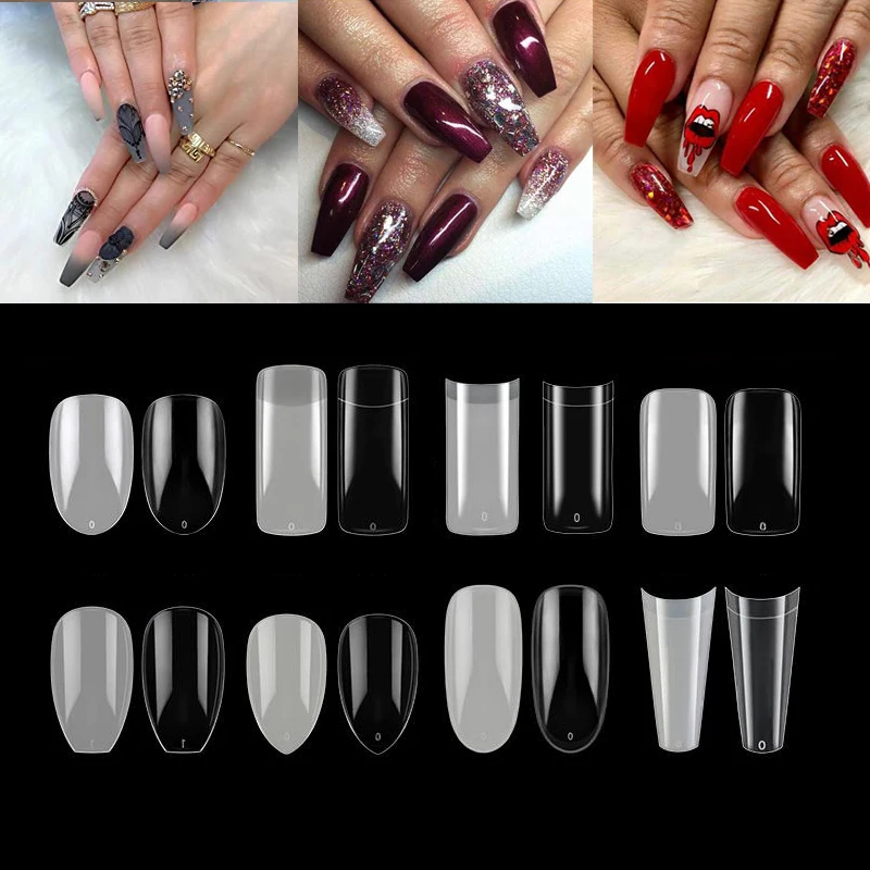 

Накладные накладные ногти гроб французская Балерина Прозрачный натуральный акриловый дизайн ногтей аксессуары и инструменты товары