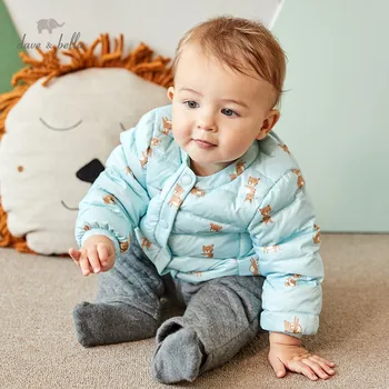 

DB6446-A dave bella winter baby unisex ultra light down coat cartoon outerwear children 90% white duck down padded kids jacket