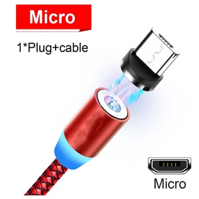 Магнитный зарядный кабель для быстрой зарядки Micro USB кабель для Oukitel C12 Pro, U17, C5 C8 K4000 Plus, K5, K6000 Plus, Mix 2, U16 Max - Цвет: 052Red For Micro
