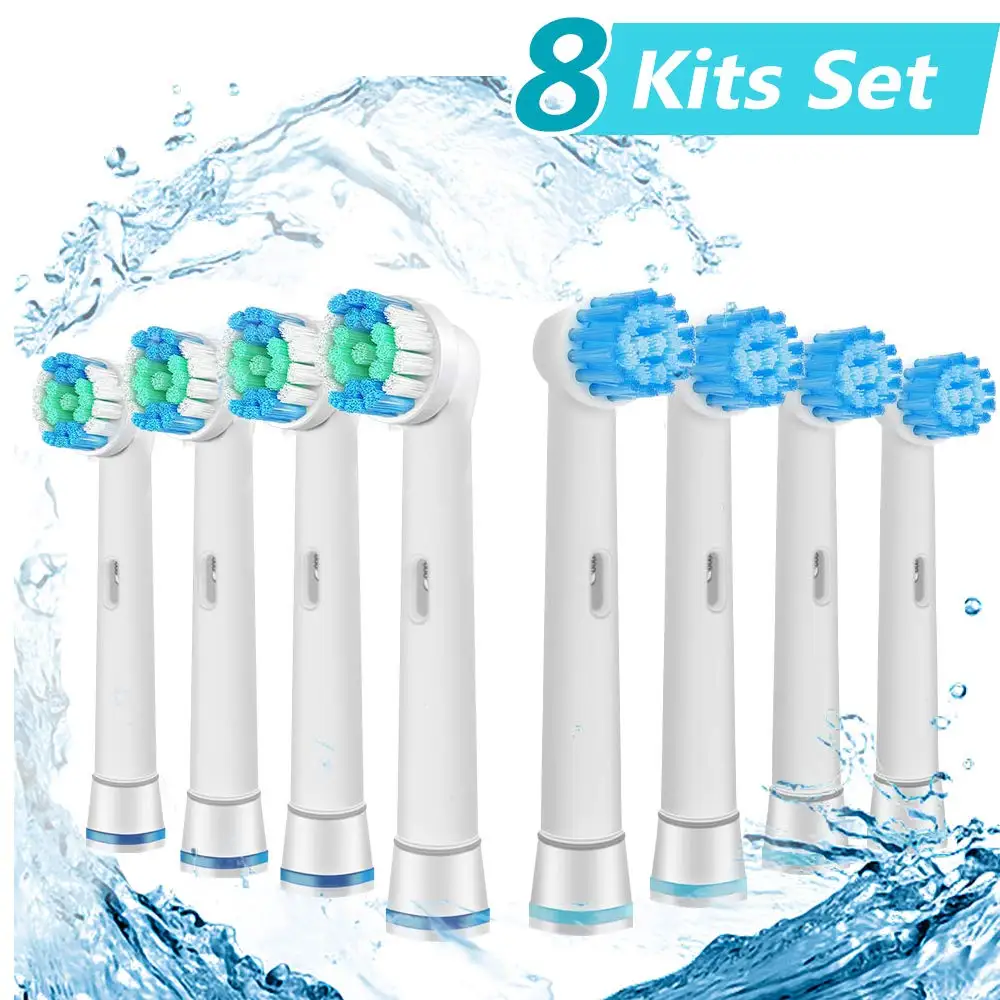 

8 pcs Replacement Brush Heads Compatible with Oral B Braun Electric Toothbrush - Include 4 Sensitive Gum & 4 Precision Clean