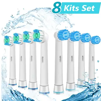 

8 pcs Replacement Brush Heads Compatible with Oral B Braun Electric Toothbrush - Include 4 Sensitive Gum & 4 Precision Clean