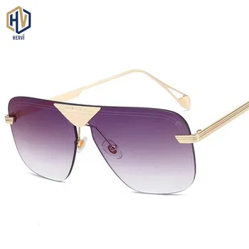 

2020 Classic Siamese Sunglasses Men Women Retro Metal Square Big Frame Sun Glasses Fashion Gradient Lens Eyeglasses UV400
