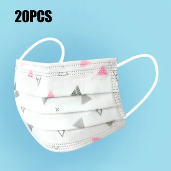 

20pc Disposable Print Face Mask 3ply Ear Loop Mask Disposable Nonwove 3 Layer Ply Filter Mask Breathable Protective Mask