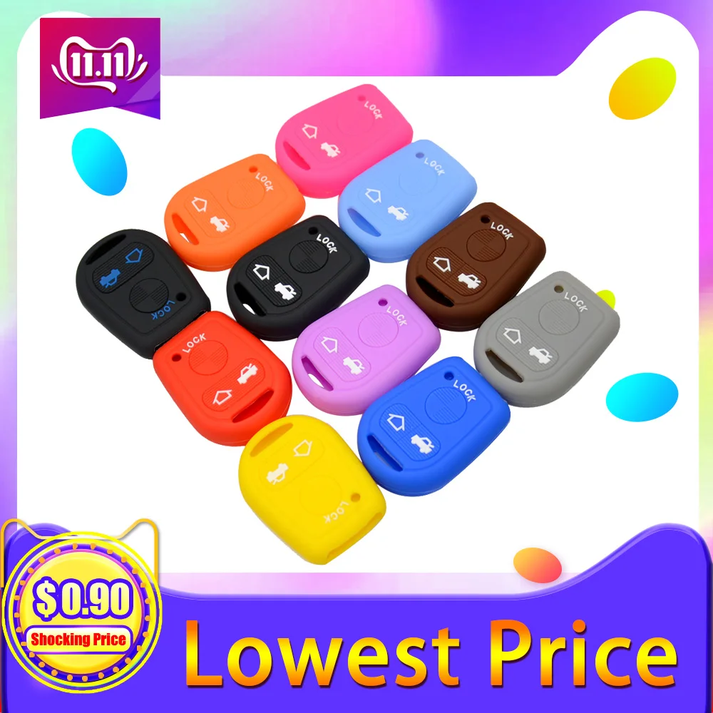 OkeyTech 3 кнопки силиконовый чехол для дистанционного ключа автомобиля Fob BMW E31 E32 E34 E36