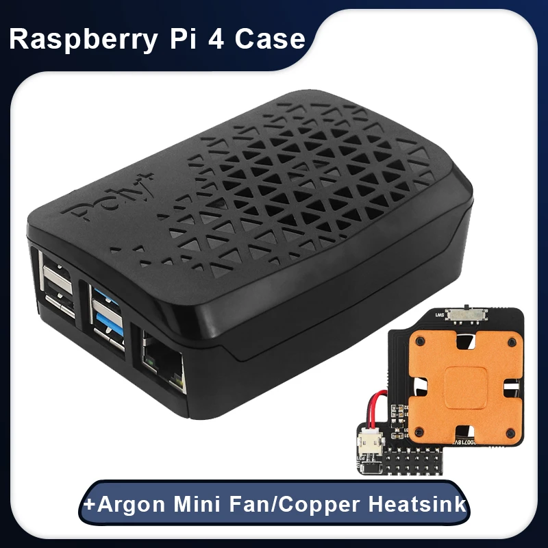 Raspberry Pi 4 Poly+ Vented Case Abs Enclosure Black Shell With Argon