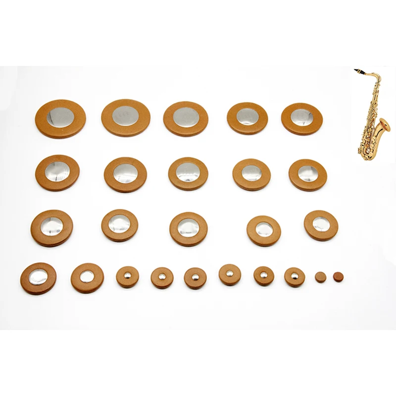1 Set 25psc Goat Leather Sax Pads universal Saxophone Pads for Bb Tenor Sax Professional