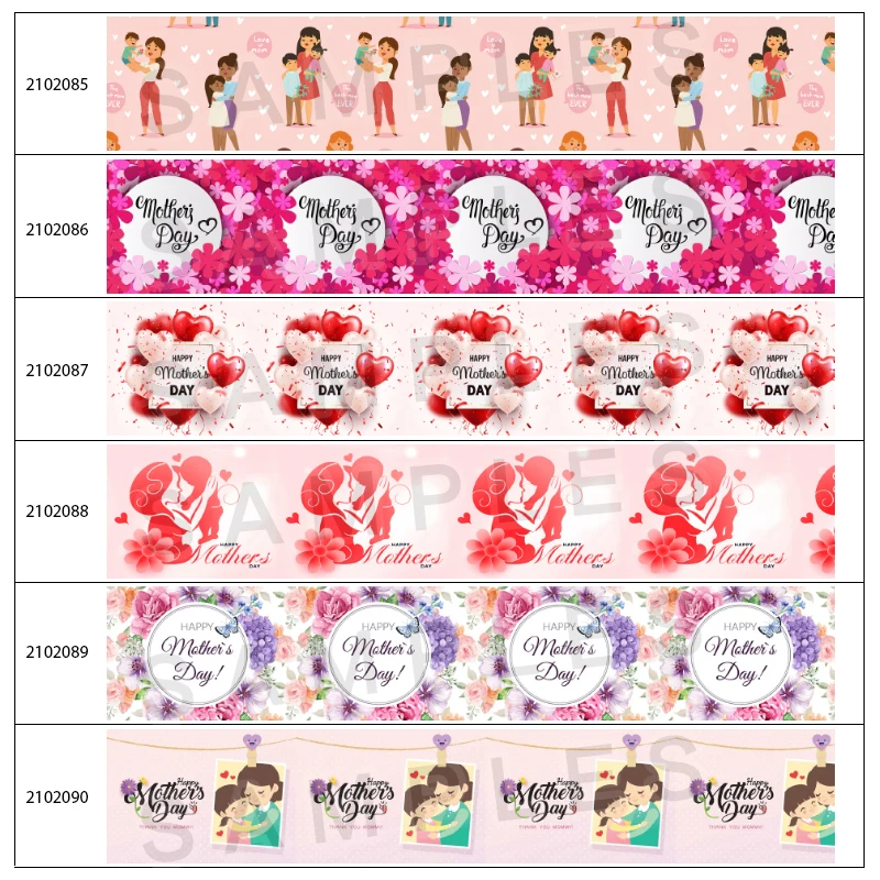 

New Mother's Day Love mom Pattern Printed Grosgrain/satin Ribbon 50 Yards