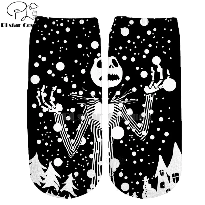Хлопковые носки PLstar Cosmos nightster before christmas jack skellington разноцветные брендовые теплые короткие носки Хэллоуин-3