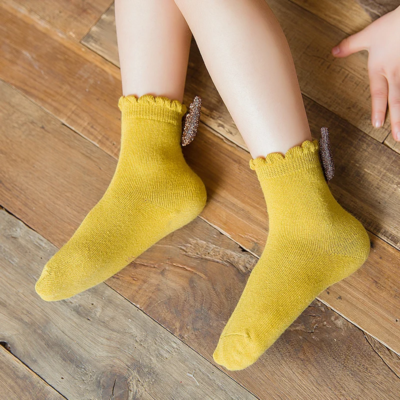 Детские носки для малышей, Анжелес гольфы для малышей милые хлопковые носки с бантиком и пуговицами для мальчиков и девочек От 0 до 8 лет