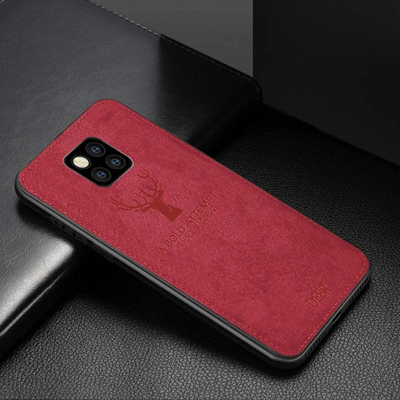 100 шт/партия Модный чехол для телефона с головой оленя для huawei mate 30 Lite mate 30 Pro Nova 5i Pro тканевая задняя крышка с зернистой поверхностью Fundas