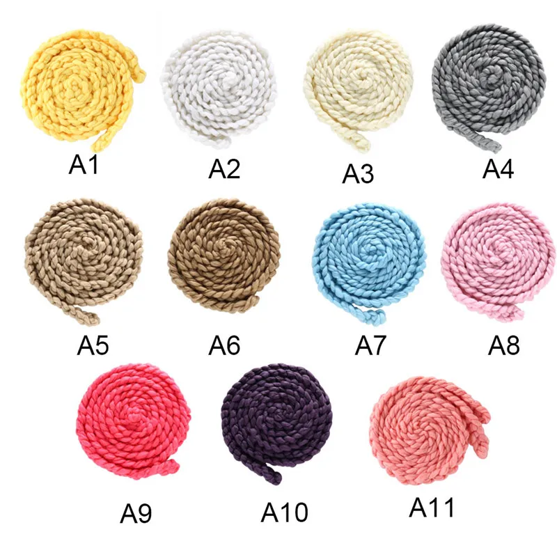 

Handmade Newborn Wool Braid Wrap Stretchy Baby Scarf Photo Props Blanket Photography Soft Baby Blanket