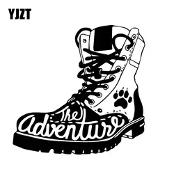 YJZT 17 см * 17,5 см креативные забавные ботинки для приключений наклейки автомобильные мотоциклетные наклейки черные/серебряные C30-0436