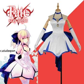 

Dazzling Custom Fate Stay Night Saber Blue Lily Sexy Suit Women's Cosplay Costume dress halloween costume for women