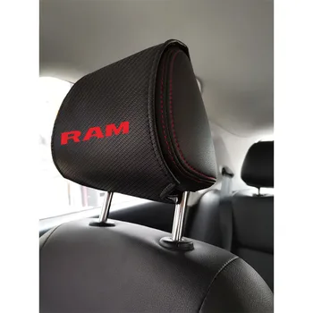 

For Dodge RAM Car Headrest Protector Case Carbon Fiber Leather Car Headrest Cover Interior Accessories