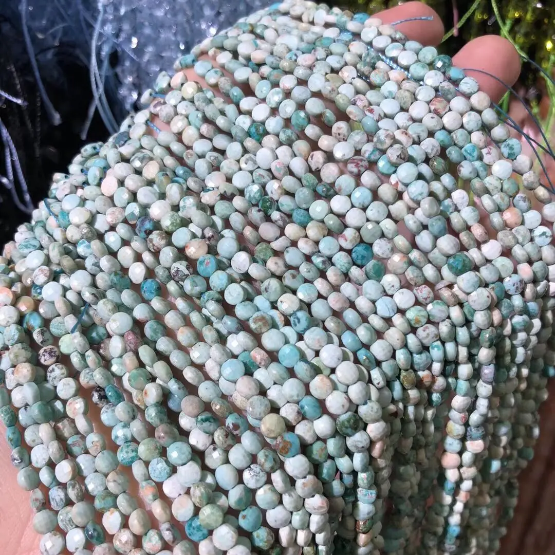 Natural Morgan Stone Beads 4mm Oblate Faceted Gem Stones Loose for Jewelry Making Necklace DIY Bracelet Accessories | Украшения и