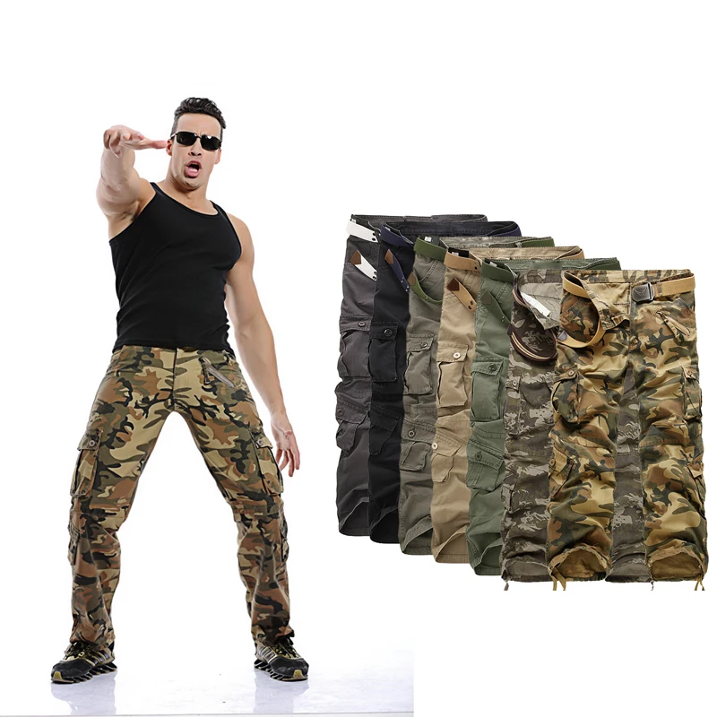 Buy Hot Sale Free Shipping Men Cargo Pants Camouflage Trousers Military Pants for Man 7 Colors Streetwear Joggers Men Pants Straight