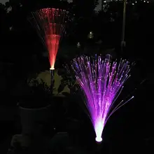 2 шт. Солнечный СВЕТОДИОДНЫЙ светильник для газона из оптического волокна из нержавеющей стали, декоративный светильник для сада, великолепная Высококачественная лампа