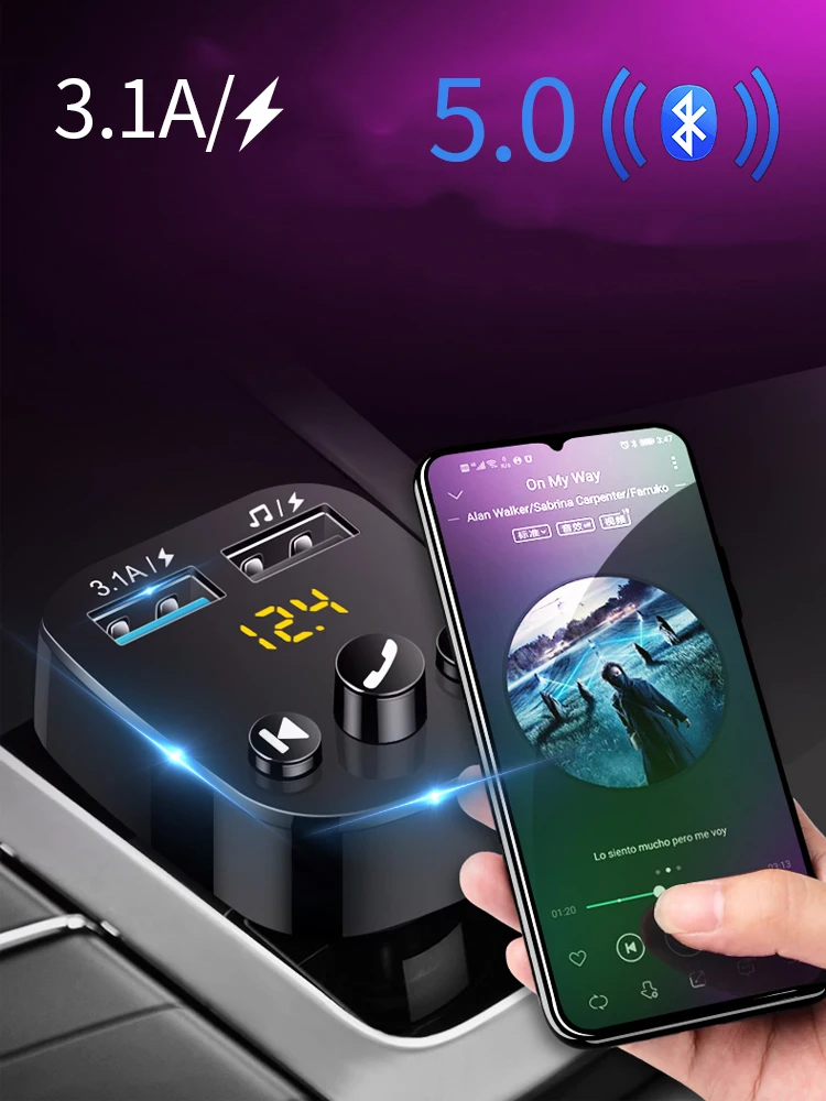 Bluetooth FM передатчик автомобильный MP3 модулятор Handsfree Bluetooth автомобильный комплект прикуриватель двойной USB Bluetooth Автомобильный