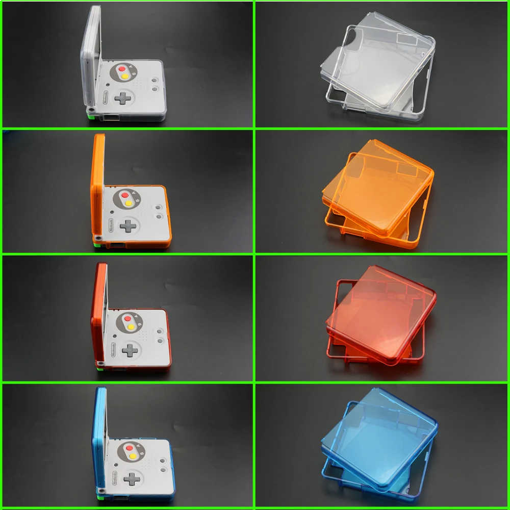 

YuXi 4 Color Plastic Hard Protective Shell Crystal Case Cover for Nintend Gameboy Advance SP GBA SP Fit Boy Advance Sp