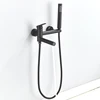 Brushed Gold Bathtub Faucet Swivel Spout Shower Faucets Embedded In Wall Tub Water Tap Shower Mixer Waterfall Bath Shower System 3