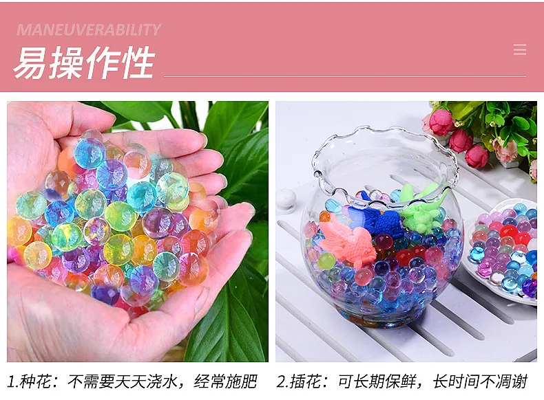 20,000pcs Growing in Water Beads Gel Balls for Vase Wedding Party  Decoration Kid Toy Flower Plant Transparent Crystal Soil Muds - AliExpress