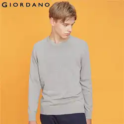 Giordano мужские свитера круглый вырез, длинный рукав трикотажный пуловер 100% Coton Soild цвет легкий Stretechy Chompa Hombre 33059802