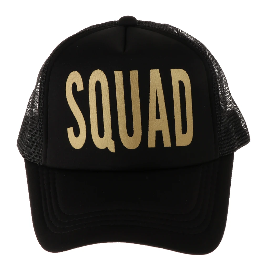 Squad Mesh Hats Hen Party Cap Snapback Hat Bridal Shower Bachelorette Party Favor for Travel Hiking Clamping
