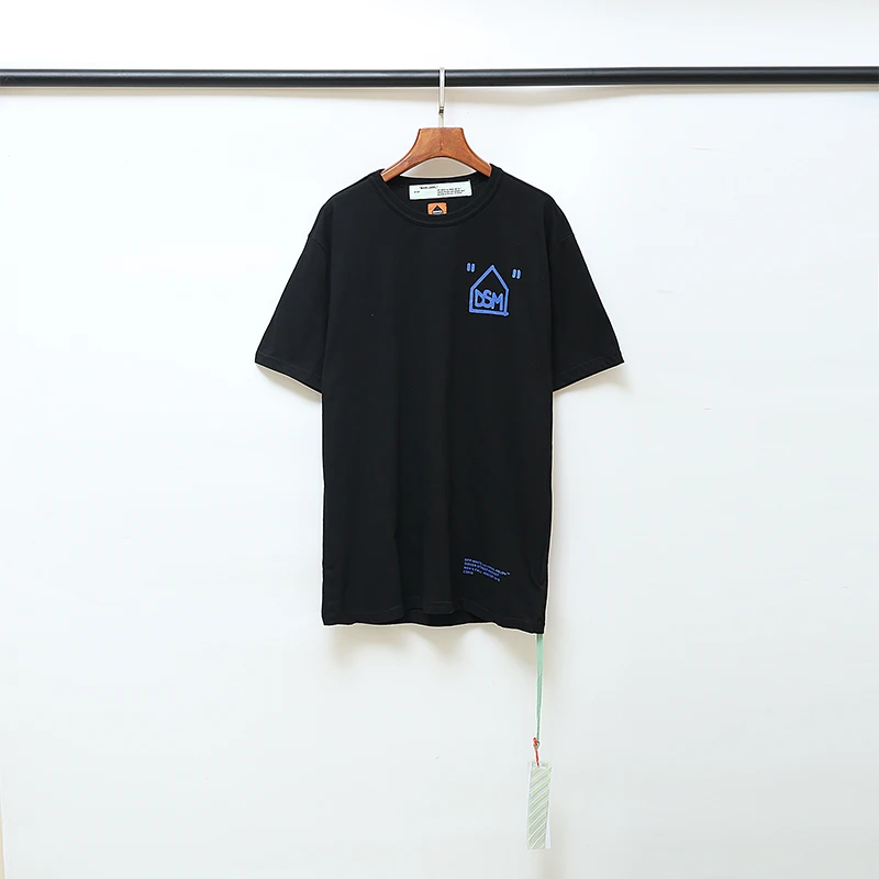 19ss Off-White OW градиентная вышивка стрелы для мужчин и женщин, модные модели влюбленных пар, хлопковая Повседневная футболка с коротким рукавом и круглым вырезом