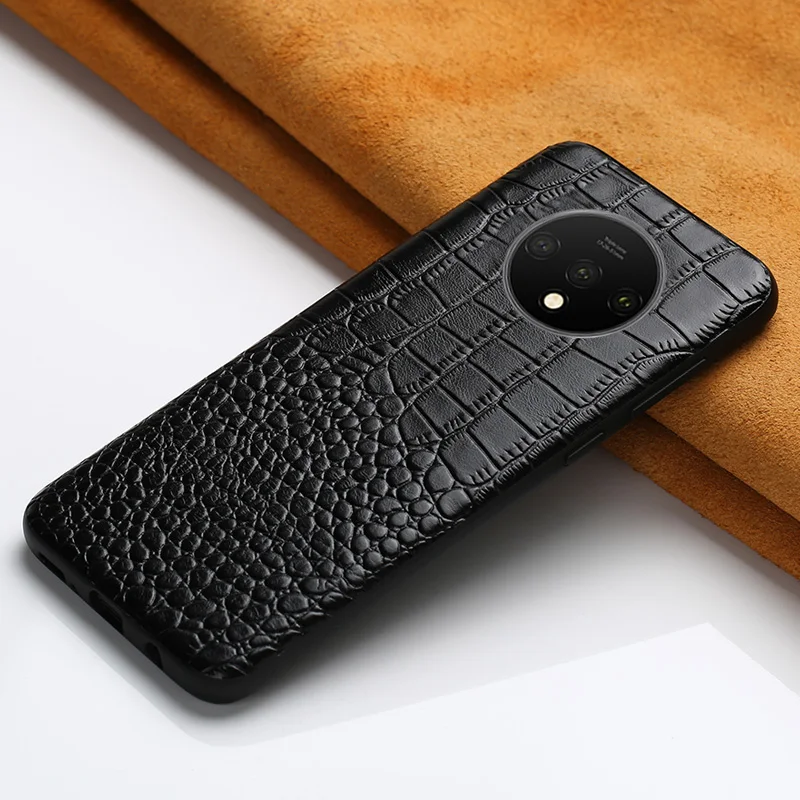 Genuine Leather Case For Oneplus 7T 7 Pro 6 6T 7TPRO Phone Cover for One Plus 7T 5 5T 7 7 Pro 7T Pro luxury 360 Full Case Armor - Цвет: Черный