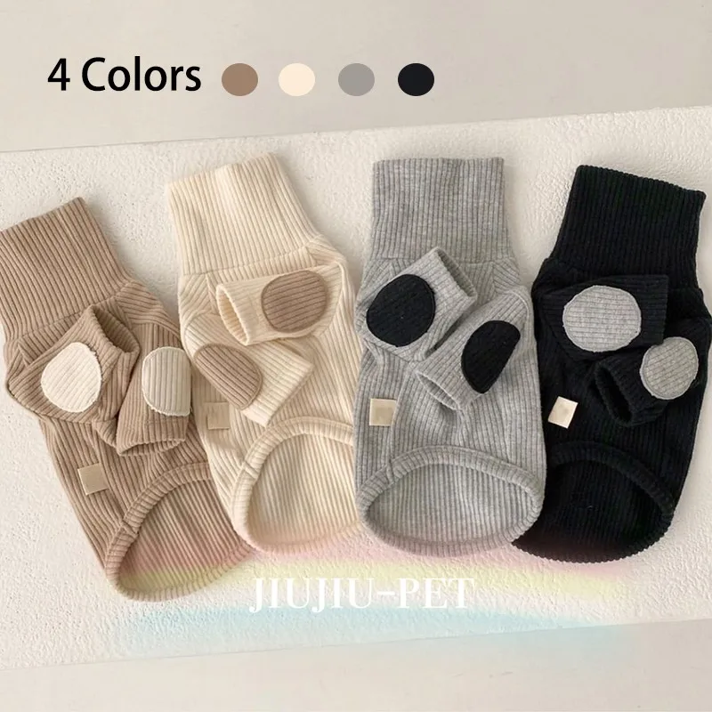 

Autumn Winter Pet Dog Clothes Solid Color Cotton Dogs Sweaters Chihuahua Puppy Medium Dogs Knitting Sweatershirt Costume Outfit