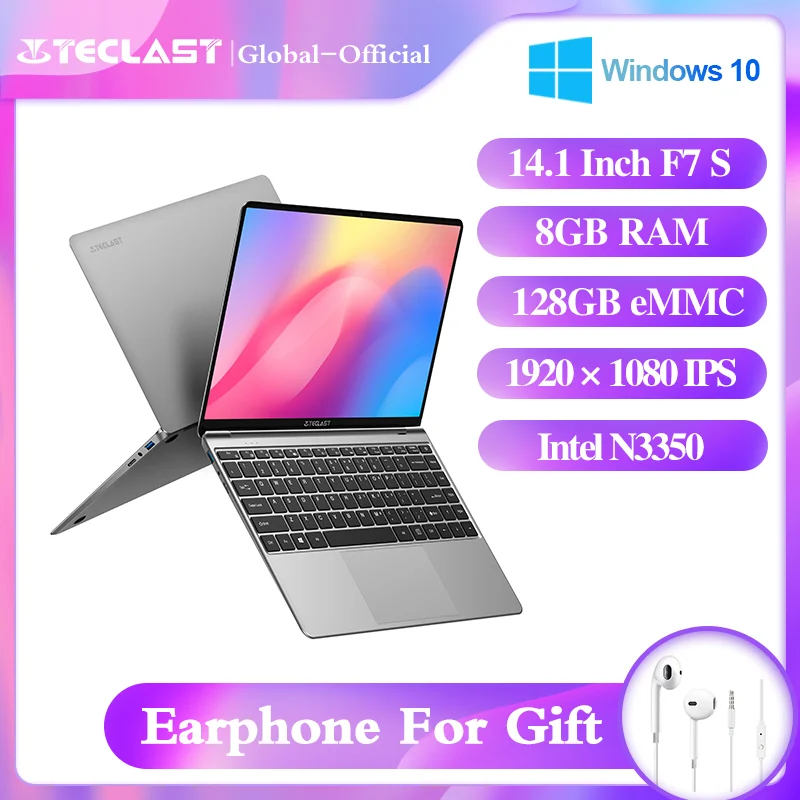 Teclast F7S ноутбук 14 1 дюймов ПК Windows 10 Intel Apollo Lake N3350 8 Гб RAM 128 SSD 1920x1080 IPS Двойной Wifi