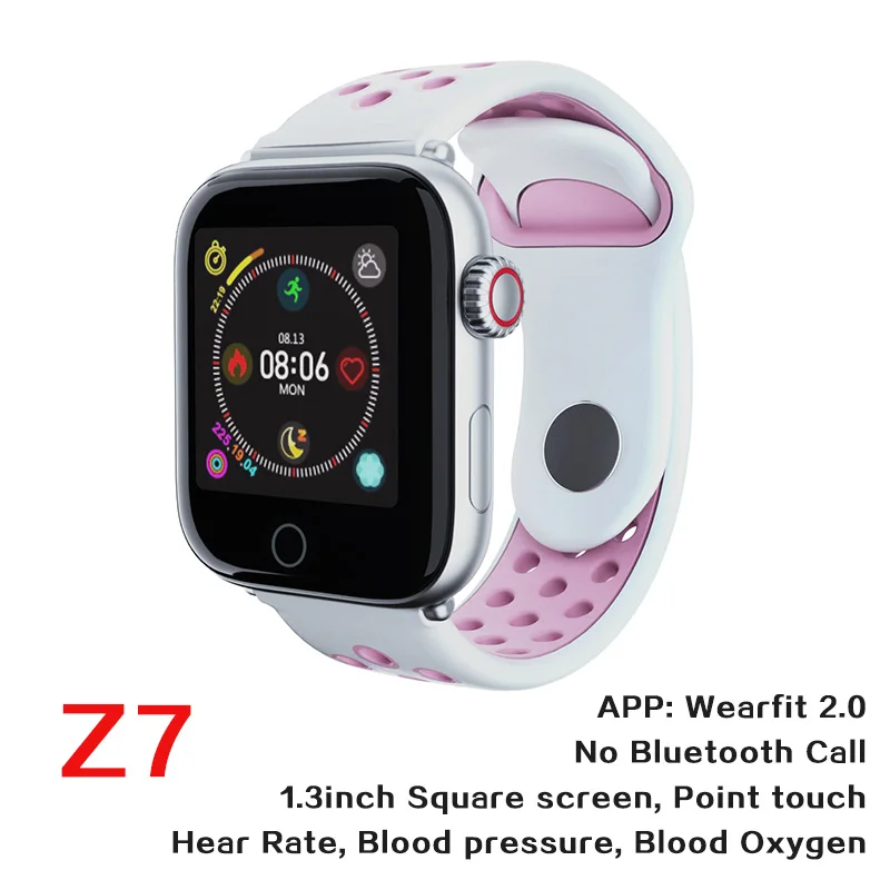 696 Z7 умный Браслет контроль артериального давления контроль качества сна мультиспортивный режим многофункциональный браслет - Цвет: Z7 Silver and Pink