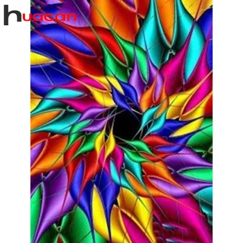 

Huacan Full Square&Round Diamond Painting Flower 5d DIY Diamond Embroidery Mandala Decoration Home Art