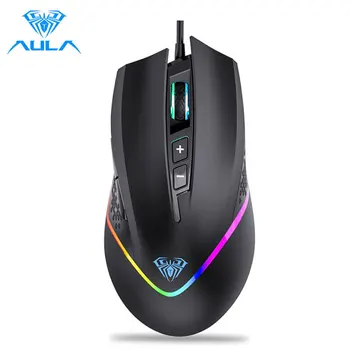 

AULA F805 RGB Gaming Mouse Wired 6400DPI 7 Programmable Buttons Backlit Ergonomic Gamer Mouse for Laptop Desktop PC Computer