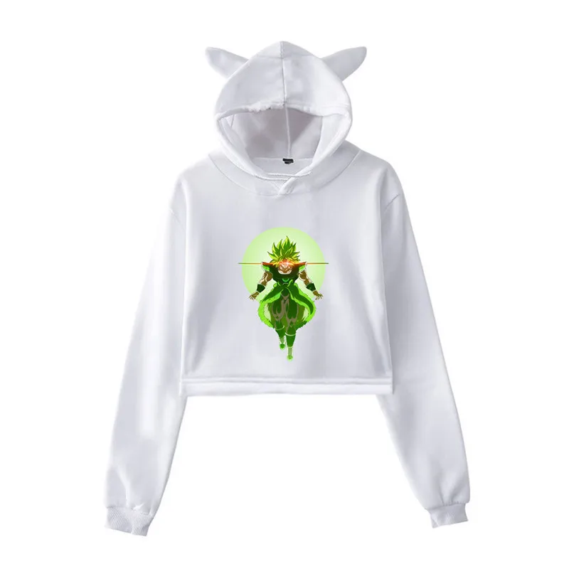 Dragon Ball новая Кепка с кошачьими ушками сексуальные толстовки модный тренд короткий кошачий Топ Женская толстовка с принтом сексуальная одежда Kpop
