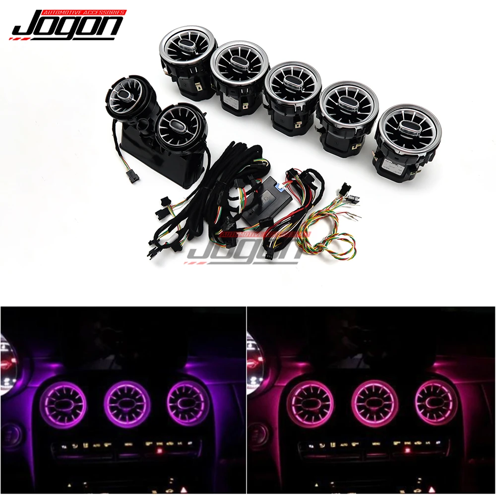64color Atmosphere Ambient Light Lamp For Mercedes Benz C Class W205 GLC X253 Dashboard Air Condition Rear Air Vent Outlet Trim