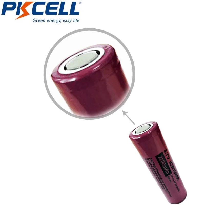 2 шт. литий ионные перезаряжаемые аккумуляторы PKCELL 18650 3 7 в|rechargeable battery|battery 2200mahbattery