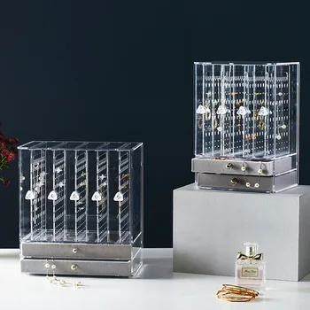 

Jewelry Storage Box Earrings Shelf Earrings Earrings Earrings Acrylic Female Household Jewelry Dust Display Rack Jewelry Box