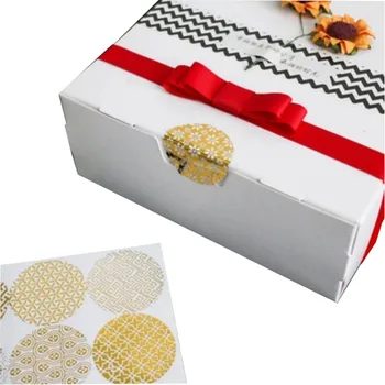 

900PCS/Lot Lovely Golden PVC Transparent Circular Bronzing Round Self-adhesive Sealing Sticker