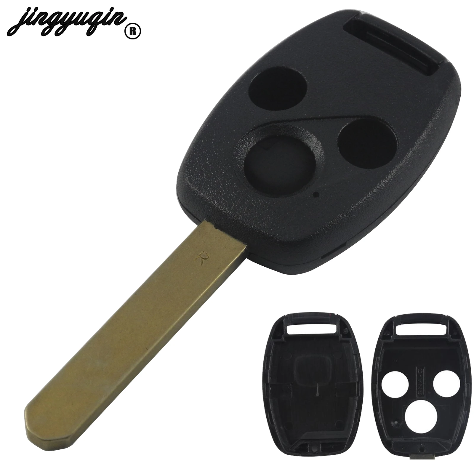 Корпус Ключа jignyuqin с 3 кнопками для Honda Accord вискоза CRV Civic Odyssey Pilot Ridgeline