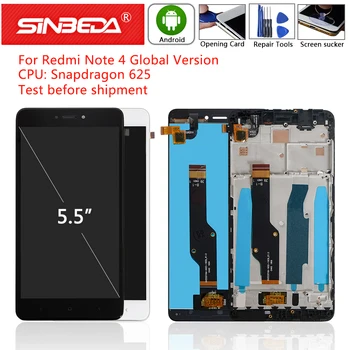 

5.5" For XIAOMI Redmi Note 4 4X Global LCD Display Touch Screen with Frame For Redmi Note 4 Snapdragon 625 Note4 LCD Replacement