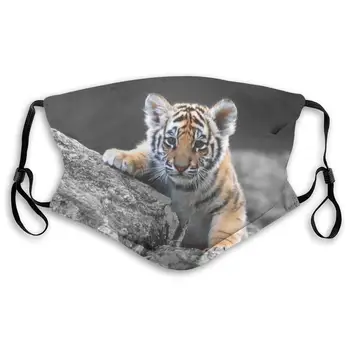 

Baby Tigers Washable Reusable Mask, Anti Dust Half Face Mouth Mask For Kids Teens Men Women With Adjustable Ear Loops
