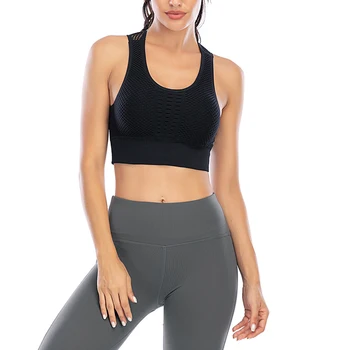 

Women Back Hollow Out Fitness Running Underwear Sport Crop Top Vest Ladies 2020 Solid Color T-shirts Sleeveless Shirt Tank Tops