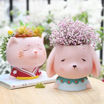 

Cute Cartoon Creative Figure Succulent Flowerpot Decoration Cool Vinyl Plant Flower Holder Potted Plant Vase Decoration