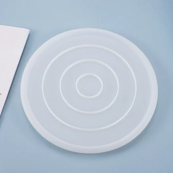 

Crystal Epoxy Resin Mold Coaster Round Tray Mirror Plate Casting Silicone Mould DIY Crafts Jewelry Making Tools