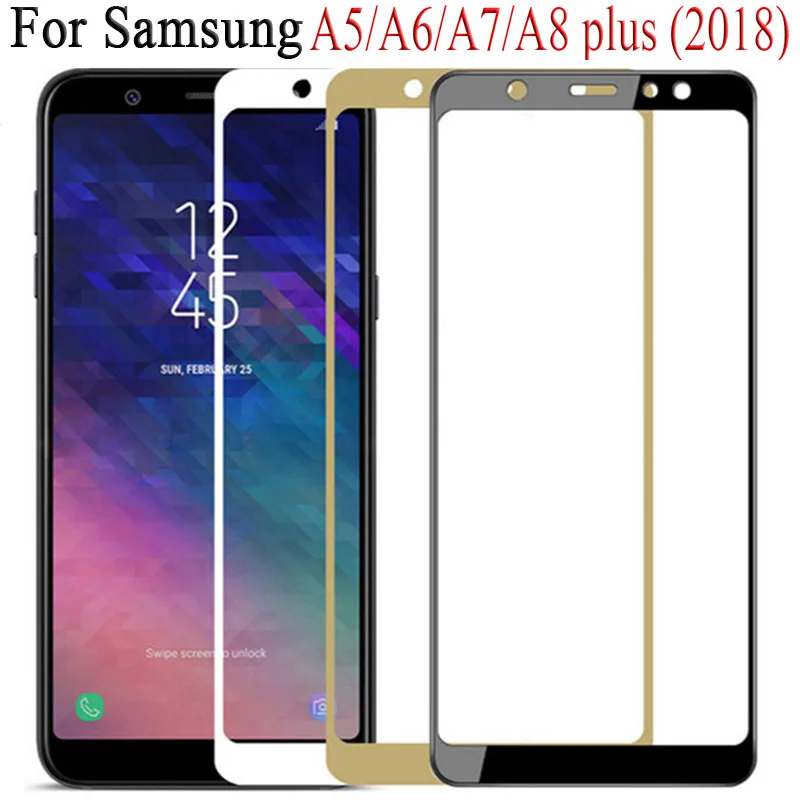 Полное покрытие Защитное стекло для Samsung Galaxy A5 A6 A7 A8 Plus 2018 Tremp A530 A600 A750 A730F Samsun Sumsung